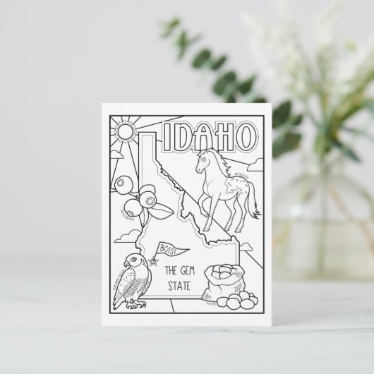 idaho Farbe mir Collage Postkarte (Stehend Vorderseite)