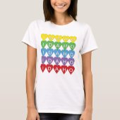 Idaho Farbige Herzen Muster T-Shirt (Vorderseite)