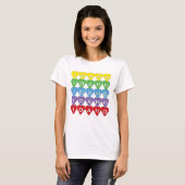 Idaho Farbige Herzen Muster T-Shirt (Vorne ganz)