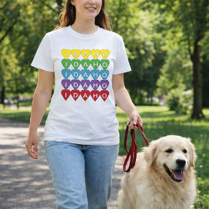 Idaho Farbige Herzen Muster T-Shirt