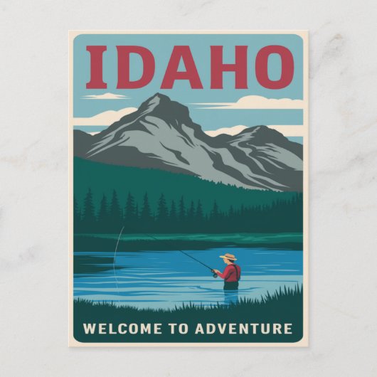 Idaho Fishing Adventure Postkarte (Vorderseite)