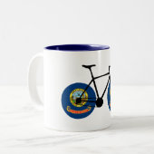 Idaho Flag Cycling Zweifarbige Tasse (Vorderseite Links)