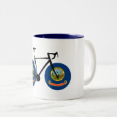 Idaho Flag Cycling Zweifarbige Tasse (VorderseiteRechts)