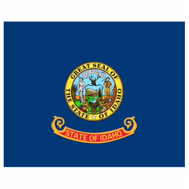 Idaho Flag, der Gem Staat, amerikanische Staaten Fotoskulptur Magnet (Vorne)