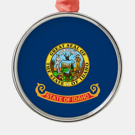 Idaho Flag, der Gem Staat, amerikanische Staaten Ornament Aus Metall (Vorne)