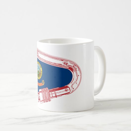 Idaho Flag Klettersteig Carabiner Kaffeetasse (VorderseiteRechts)