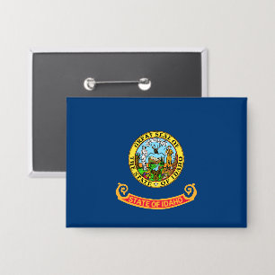 Idaho-Flagge: der Edelstein-Staat, Amerika Mountai Button