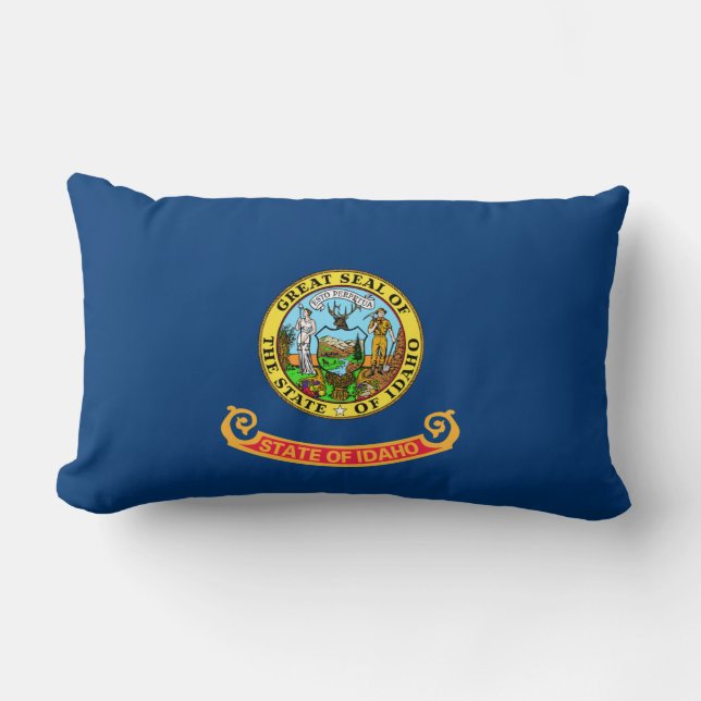 Idaho-Flagge: der Edelsteinstaat, Amerika Mountain Lendenkissen (Vorderseite)