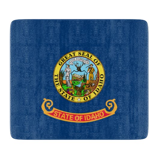 Idaho-Flagge: der Edelsteinstaat, Amerika Mountain Schneidebrett (Vorderseite)