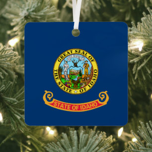 Idaho-Flagge: der Edelsteinstaat, Amerikas Mountai Ornament Aus Metall