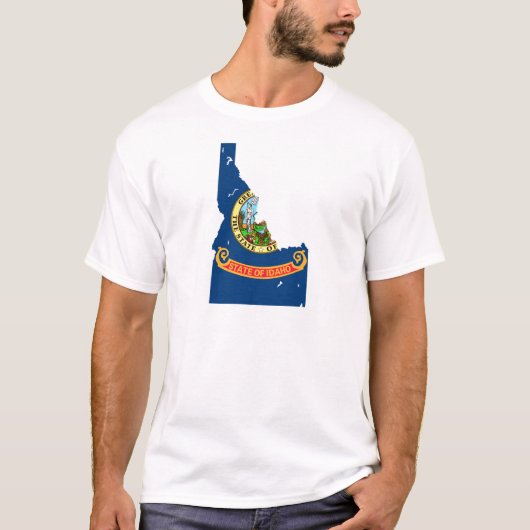 Idaho-Flaggen-Karte T-Shirt (Vorderseite)