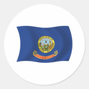 Idaho-Flaggenaufkleber Runder Aufkleber
