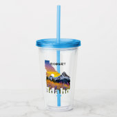 Idaho-Form mit Berg und Wildblumen Acryltrinkbecher (Vorderseite)