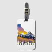 Idaho-Form mit Berg und Wildblumen Gepäckanhänger (Vorderseite Vertikal)