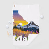 Idaho-Form mit Berg und Wildblumen Golfhandtuch (Insitu)