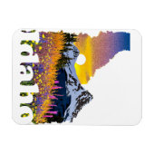 Idaho-Form mit Berg und Wildblumen Magnet (Horizontal)