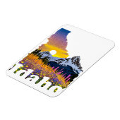 Idaho-Form mit Berg und Wildblumen Magnet (Linke Seite)