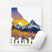 Idaho-Form mit Berg und Wildblumen Mousepad (Mit Mouse)