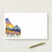 Idaho-Form mit Berg und Wildblumen Post-it Klebezettel (Auf Schreibtisch)