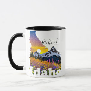 Idaho-Form mit Berg und Wildblumen Tasse