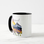 Idaho-Form mit Berg und Wildblumen Tasse (Vorderseite Links)