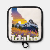 Idaho-Form mit Berg und Wildblumen Topflappen (Vorderseite)