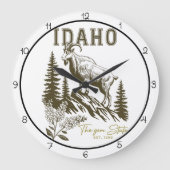 Idaho Gem State Mountain Goat Große Wanduhr (Vorderseite)