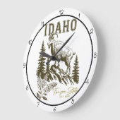 Idaho Gem State Schneeziege Große Wanduhr (Winkel)
