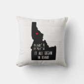 Idaho GPS-Koordinaten mit Herz Kissen (Vorderseite)