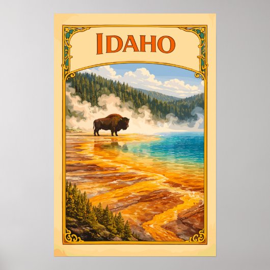 Idaho Grand Prismatic Spring Vintage Poster (Vorne)
