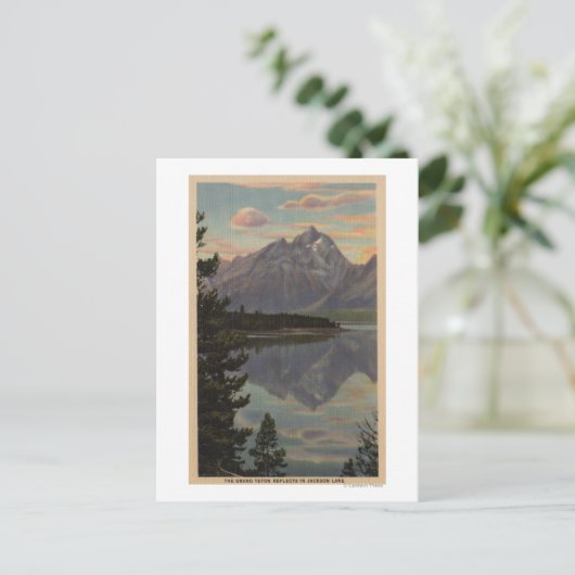 Idaho - Grand Teton Reflection on Jackson Lake Postkarte (Stehend Vorderseite)