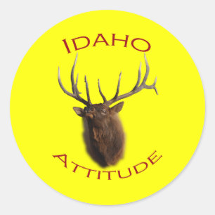 Idaho-Haltung Runder Aufkleber