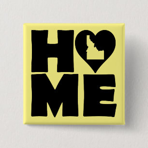 Idaho Home Heart State Button Badge Pin