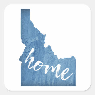 Idaho Home Holzmaserung Quadratischer Aufkleber