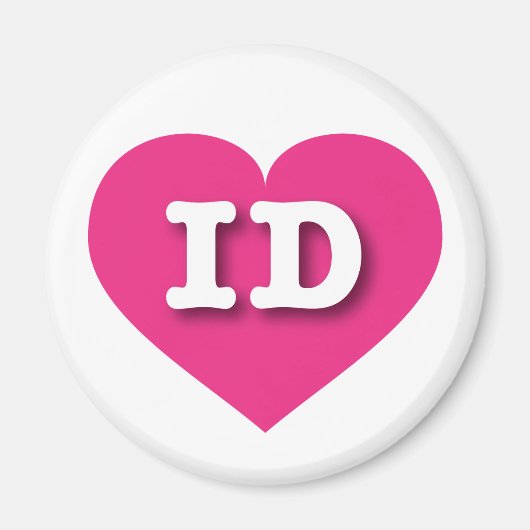 Idaho Hot Pink Heart - I Liebe ID Magnet (Vorne)