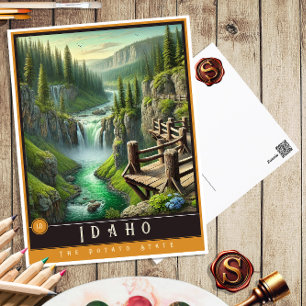 Idaho Hyperrealistische Postkarte des Bundessta