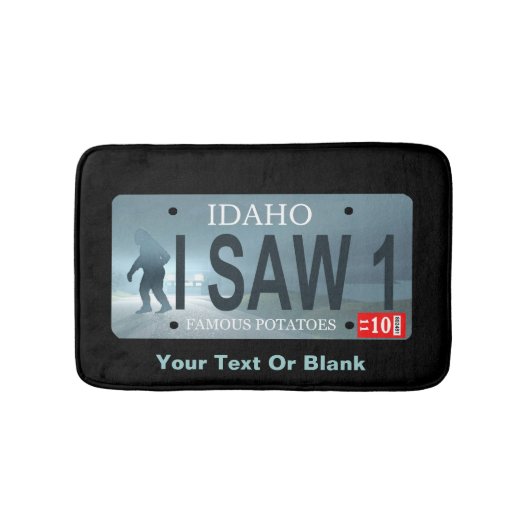 Idaho "I Saw 1" Sasquatch Lizenzschild Badematte (Vorderseite)