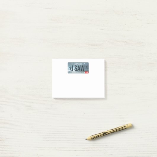 Idaho "I Saw 1" Sasquatch Lizenzschild Post-it Klebezettel (Auf Schreibtisch)