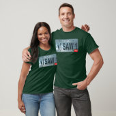 Idaho "I Saw 1" Sasquatch Lizenzschild T-Shirt (Unisex)