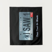 Idaho "I Saw 1" Sasquatch Lizenzschild Wandteppich (Vorderseite)