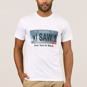 Idaho "Ich sah 1" Sasquatch Nummernschild T-Shirt