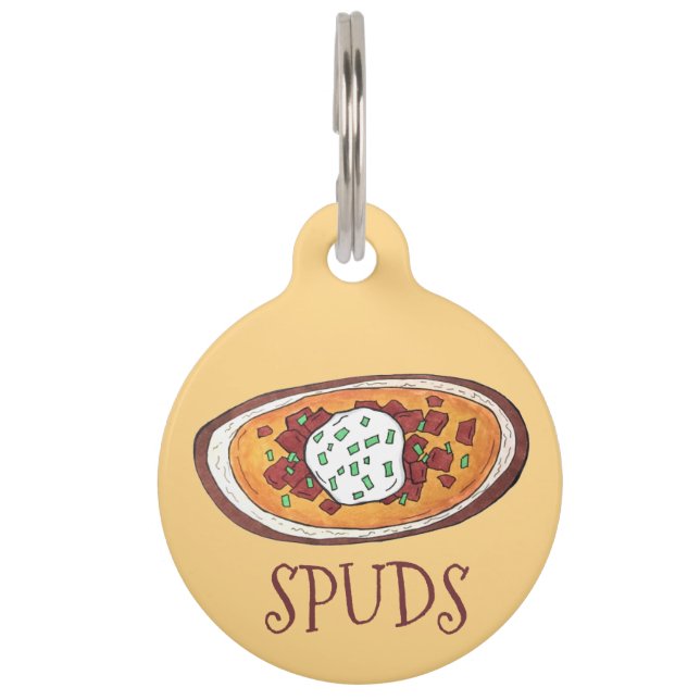 Idaho ID Baked Potato Skins Potato Spuds Haustiermarke (Vorderseite)