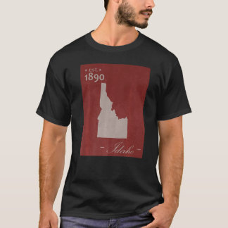 Idaho ID Map Grunge Vintager Staat Graphic Women M T-Shirt