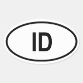 Idaho "ID" Ovaler Aufkleber (Vorderseite)