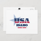 Idaho in Rot, Weiß und Blau Postkarte (Vorne/Hinten)