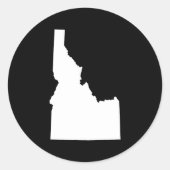 Idaho in Weiß Runder Aufkleber (Vorderseite)