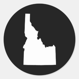 Idaho in Weiß Runder Aufkleber