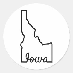 Idaho Iowa Funny Geography Mix Up Joke Idawa Staat Runder Aufkleber
