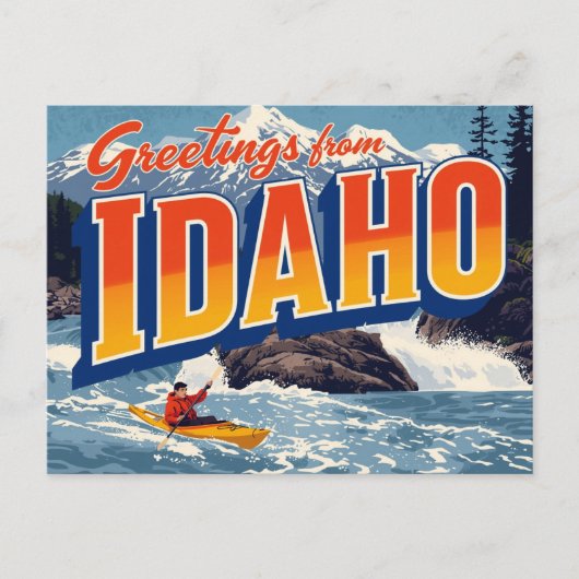 Idaho-Kajak-Wildwasser Postkarte (Vorderseite)