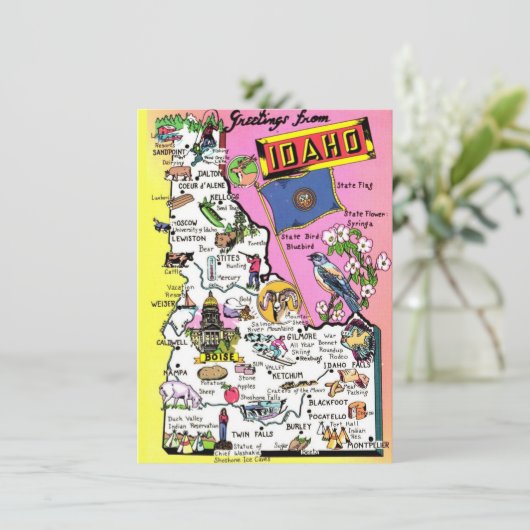 Idaho Karte Ankündigung (Stehend Vorderseite)